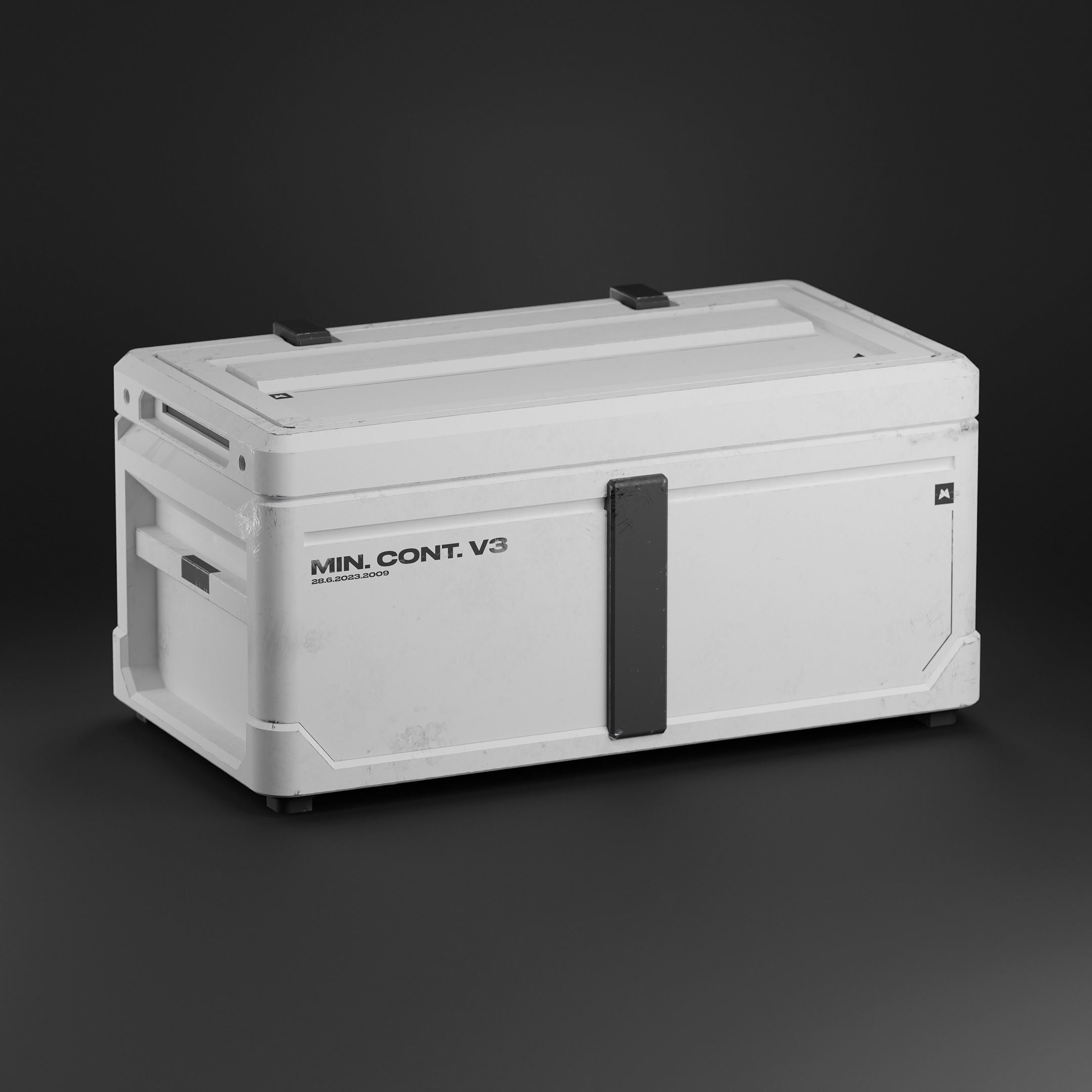 Sci Fi Containers Minimalistic Damaged Low-poly 3D model_1