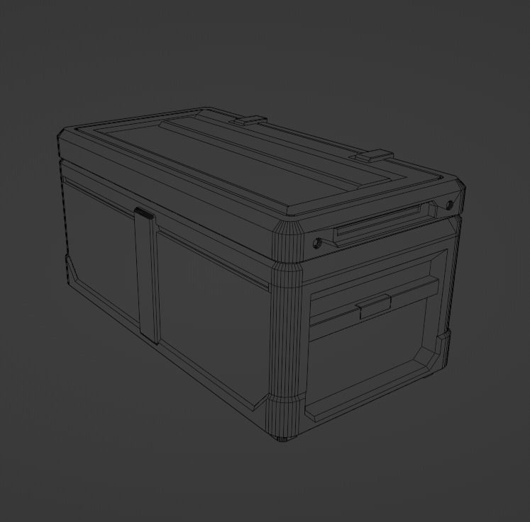 Sci Fi Containers Minimalistic Damaged Low-poly 3D model_4