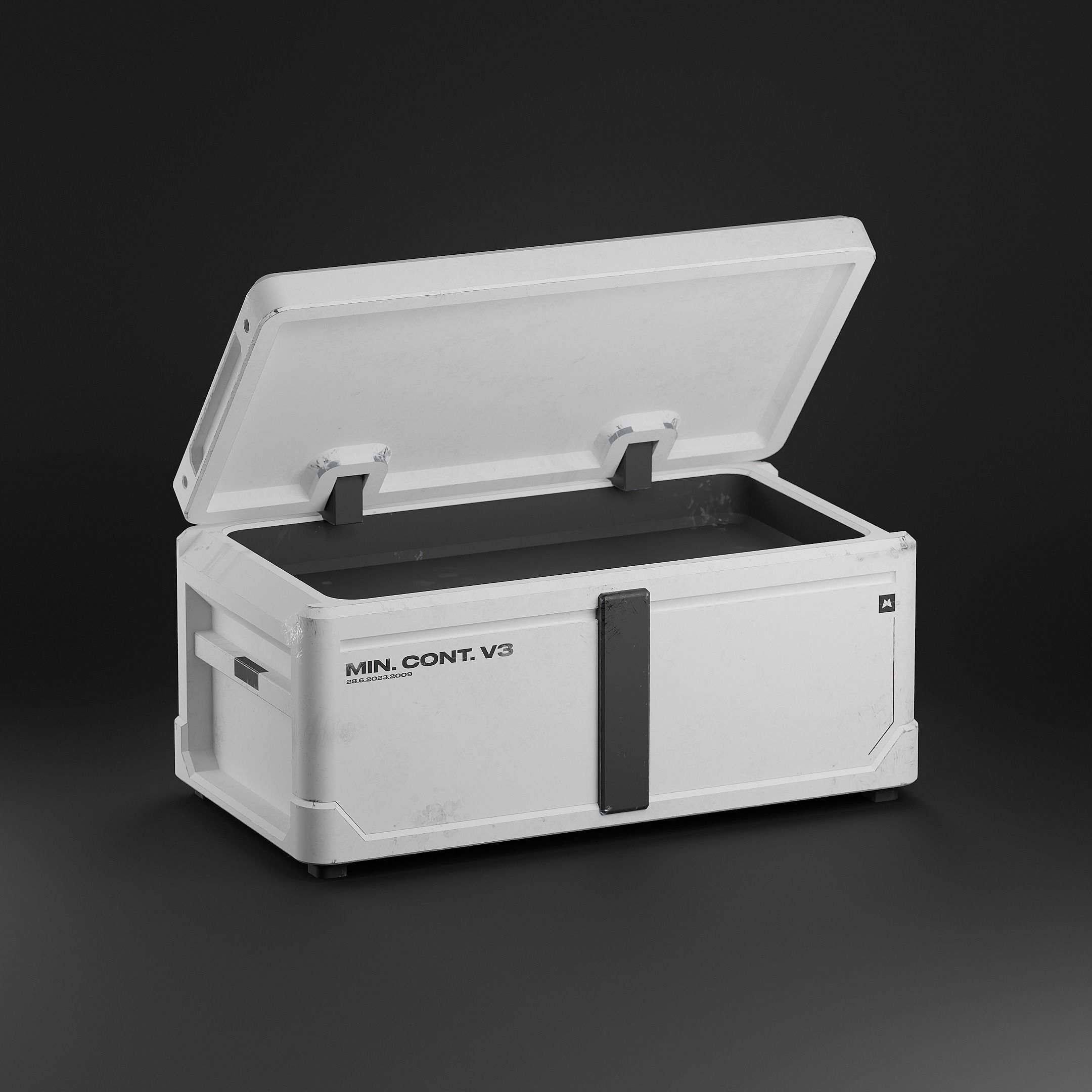 Sci Fi Containers Minimalistic Damaged Low-poly 3D model_2