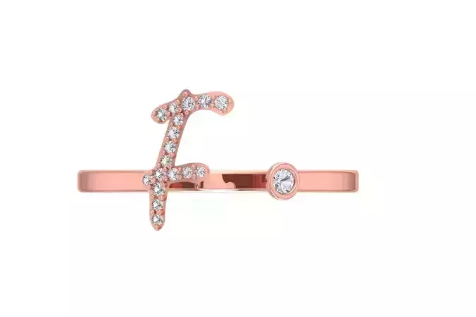 F Alphabet Open End Ring 3dm STL OBJ FBX Render Details