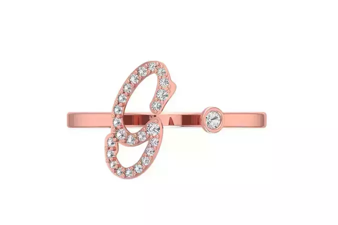 G Alphabet Open End Ring 3dm STL OBJ FBX Render Details