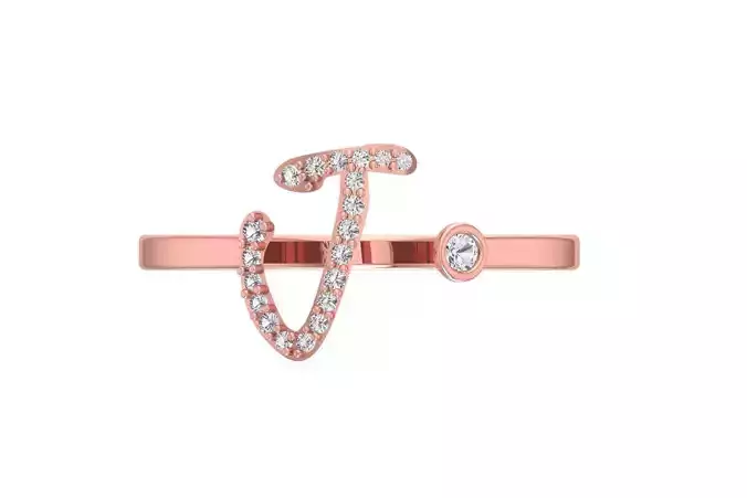 J Alphabet Open End Ring 3dm STL OBJ FBX Render Details