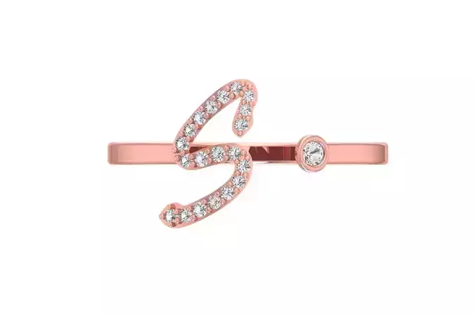 S Alphabet Open End Ring 3dm STL OBJ FBX Render Details