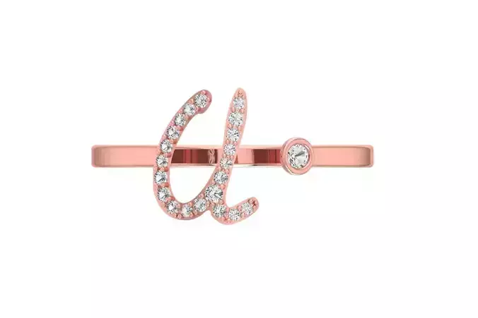 U Alphabet Open End Ring 3dm STL OBJ FBX Render Details