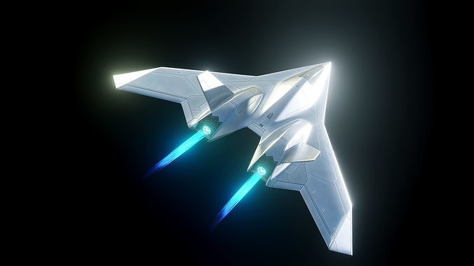 Sci-Fi Jet Ship Falcon XR Low-poly 3D model