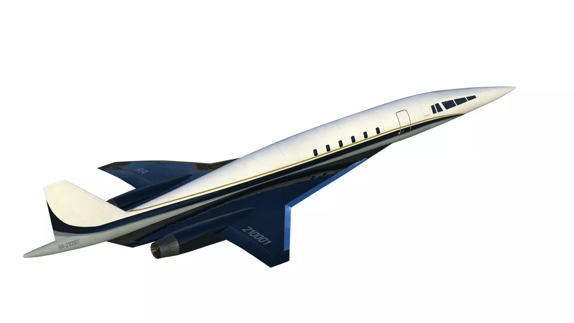 Supersonic Business Jet Tu-444 3D model
