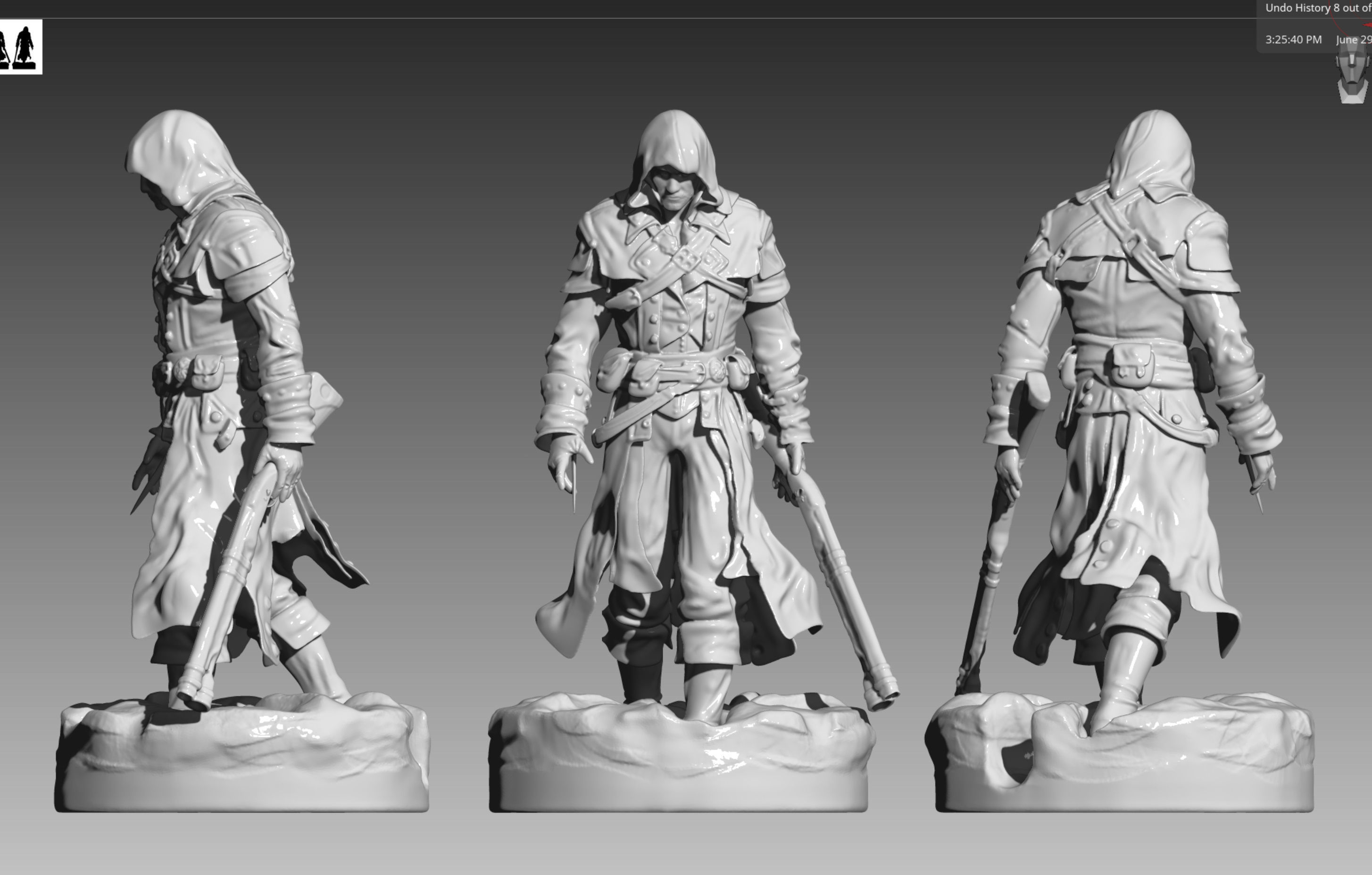 Assassins Creed Rogue Shay Cormac with snow and flat paltform 3D print model_9