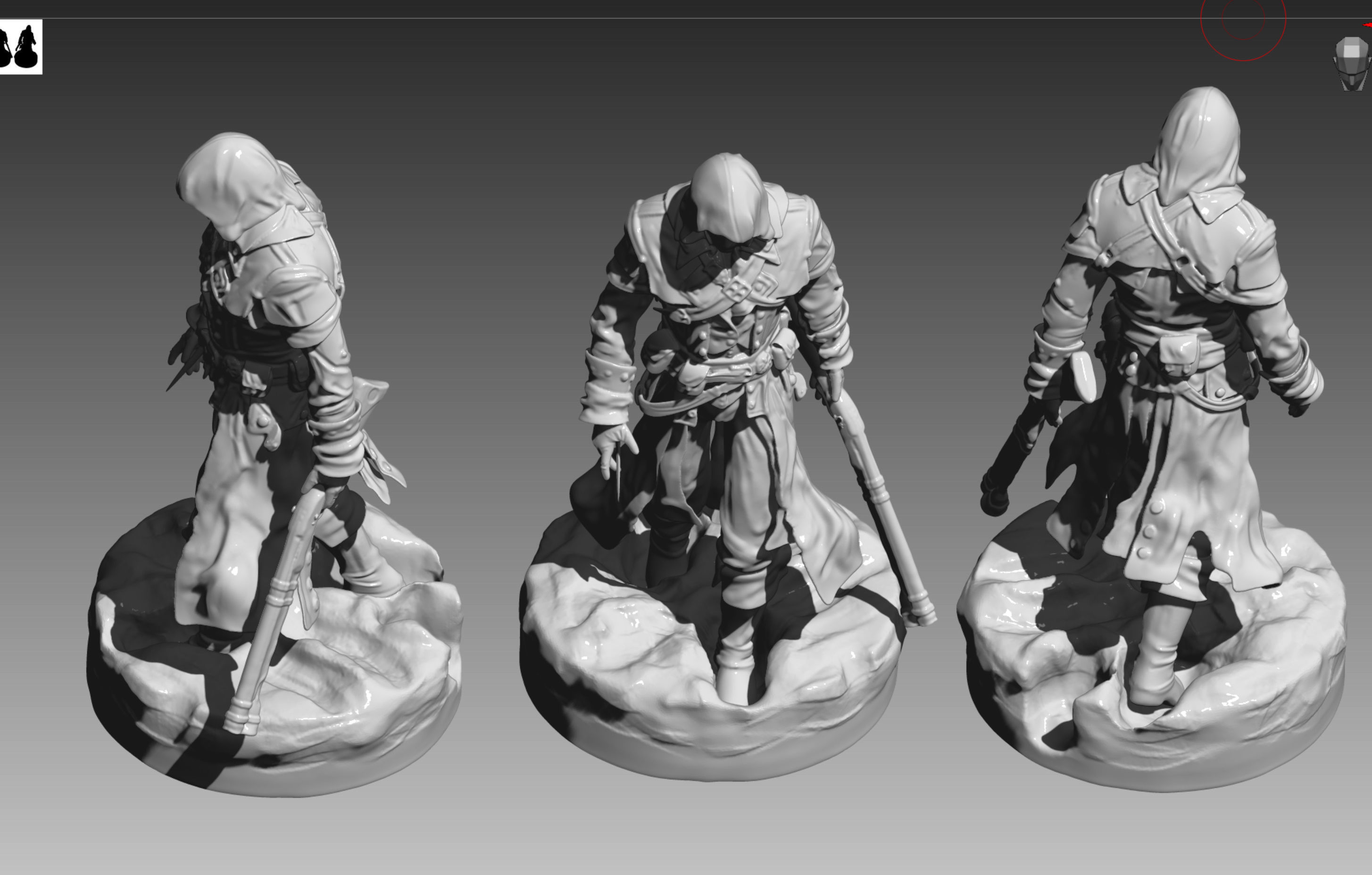 Assassins Creed Rogue Shay Cormac with snow and flat paltform 3D print model_14