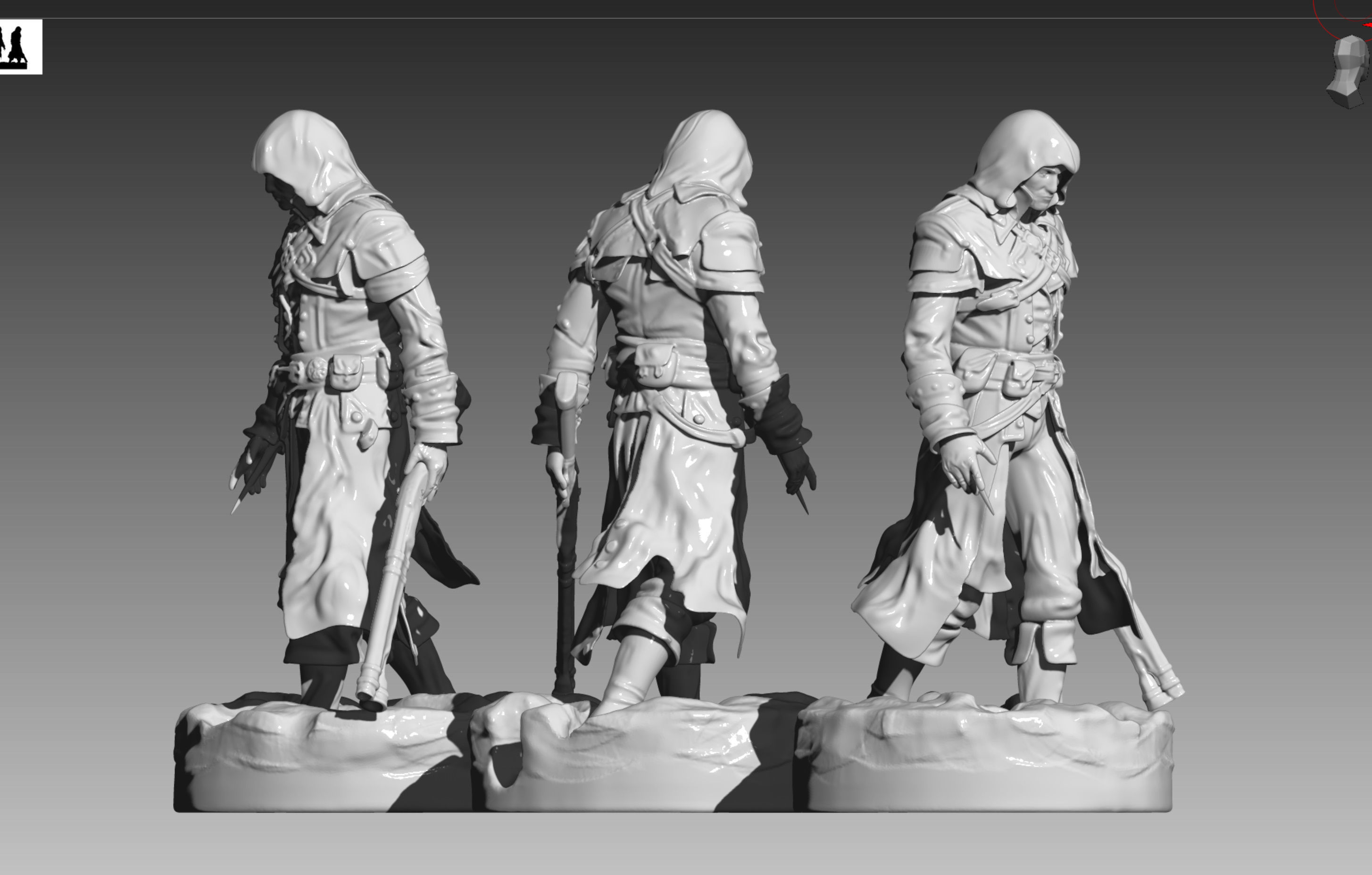 Assassins Creed Rogue Shay Cormac with snow and flat paltform 3D print model_13