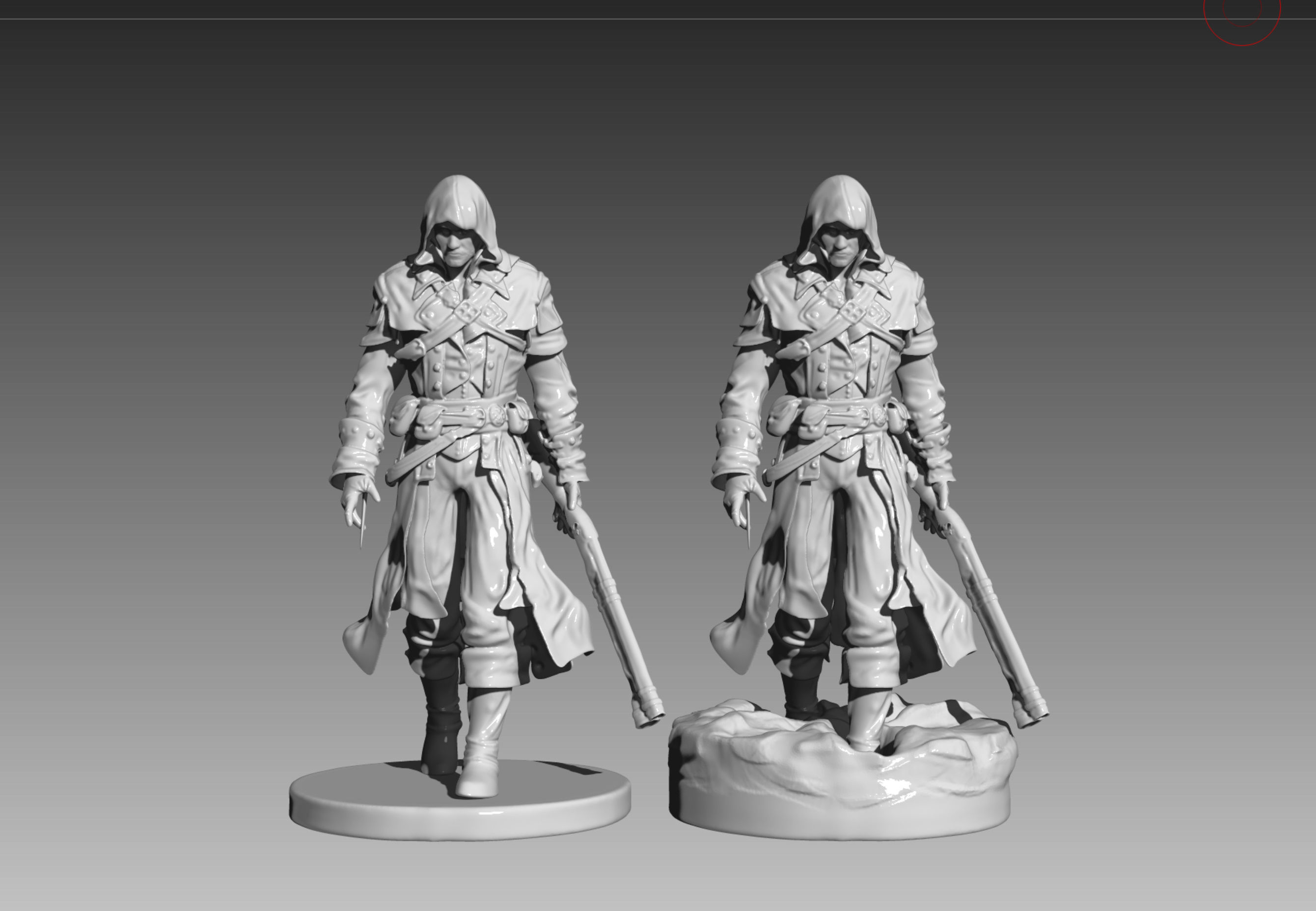 Assassins Creed Rogue Shay Cormac with snow and flat paltform 3D print model_1