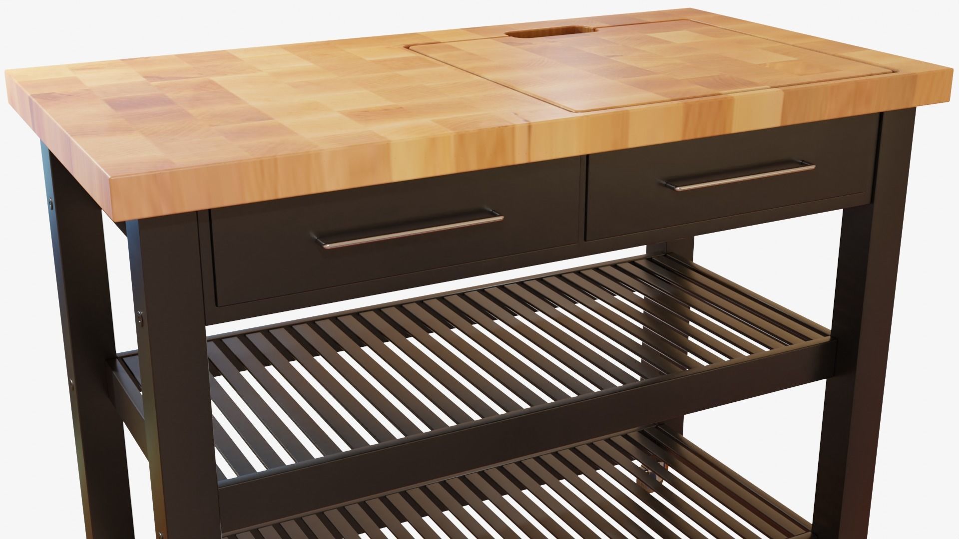 Kitchen Cart Low-poly 3D model_6