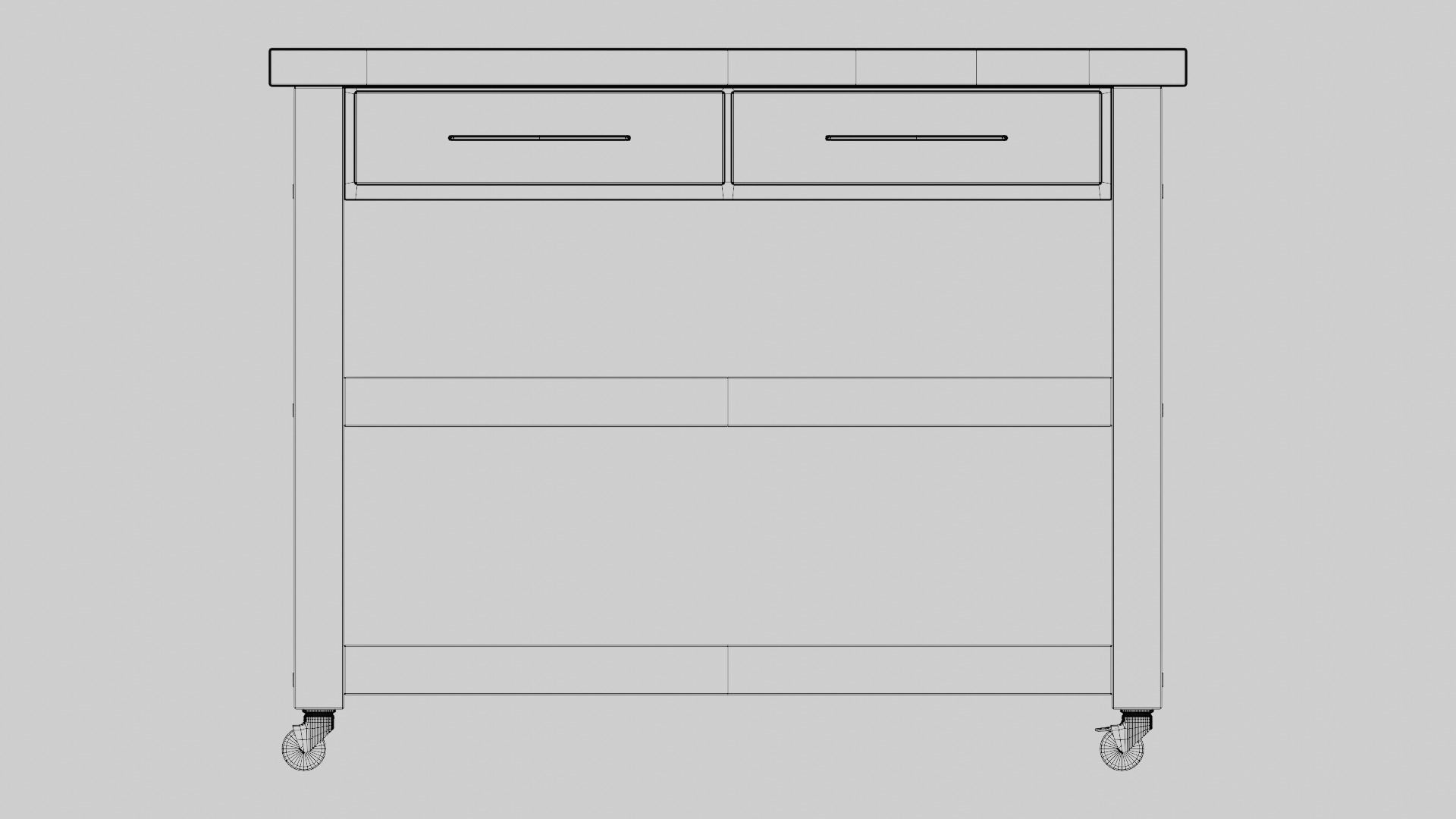 Kitchen Cart Low-poly 3D model_16