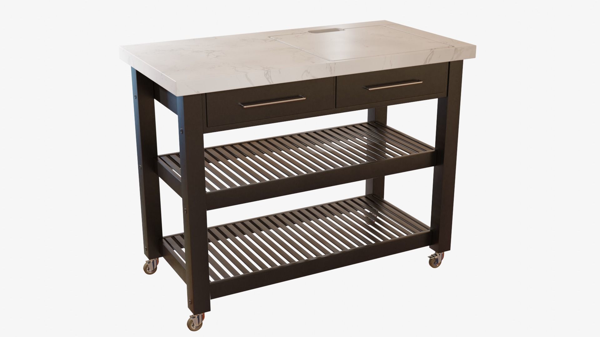 Kitchen Cart Low-poly 3D model_2