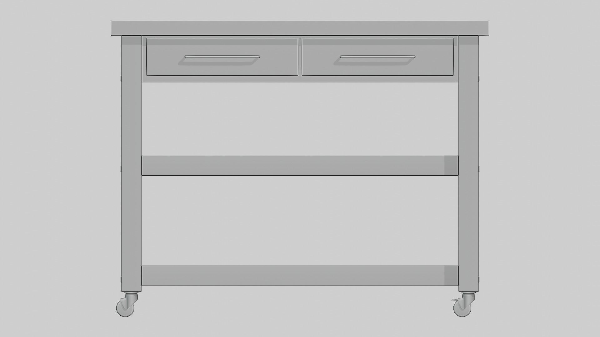 Kitchen Cart Low-poly 3D model_11