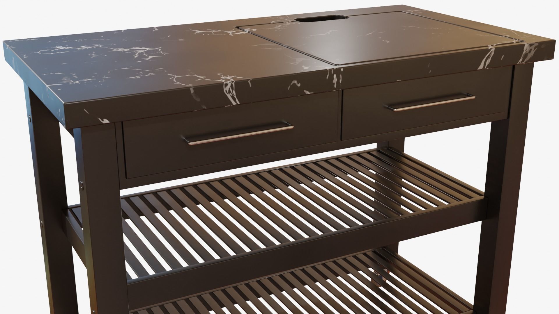 Kitchen Cart Low-poly 3D model_7