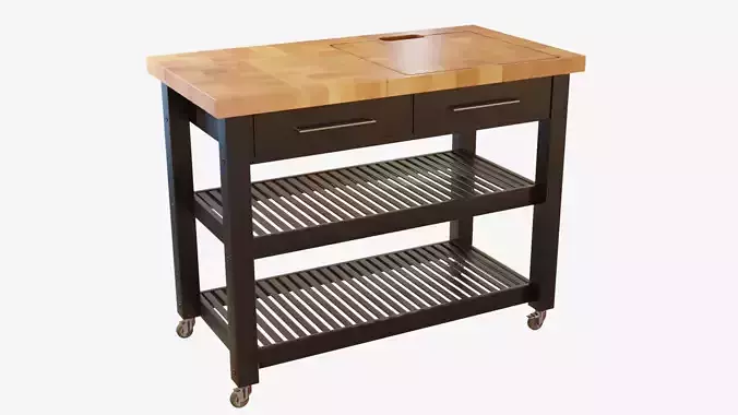 Kitchen Cart Low-poly 3D model