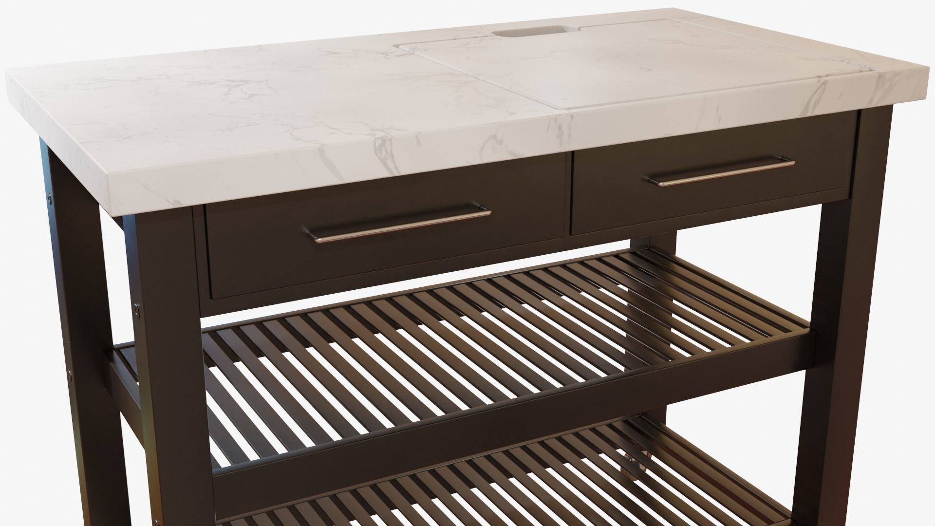 Kitchen Cart Low-poly 3D model_8