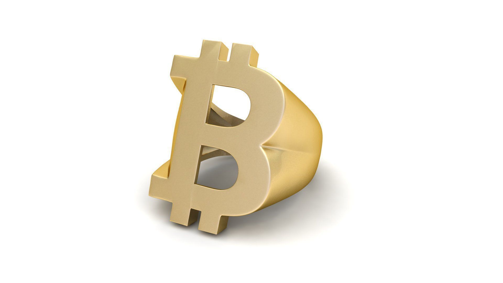 Bitcoin Gents Signet Ring 3D print model_3