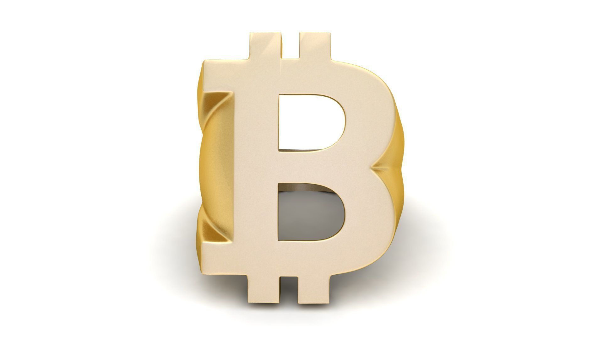 Bitcoin Gents Signet Ring 3D print model_1