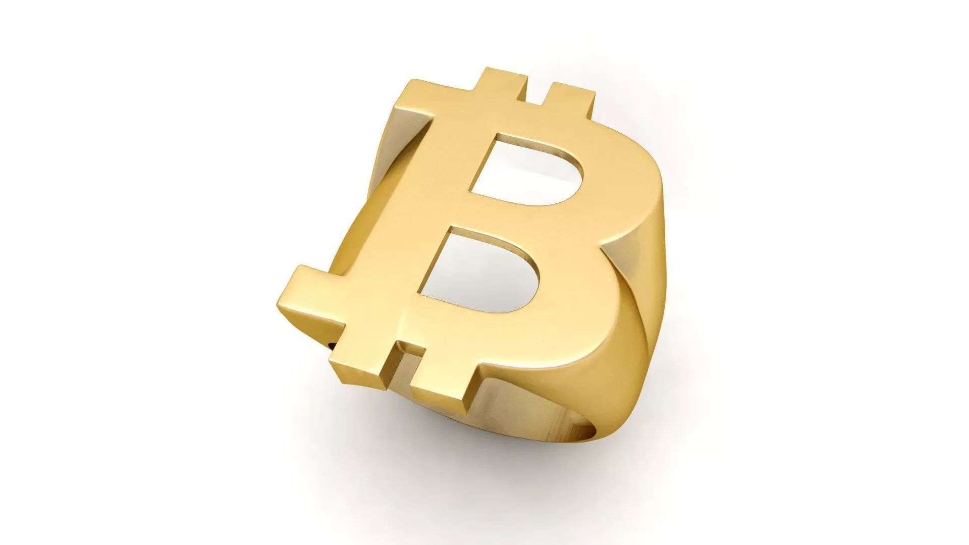Bitcoin Gents Signet Ring 3D print model_0