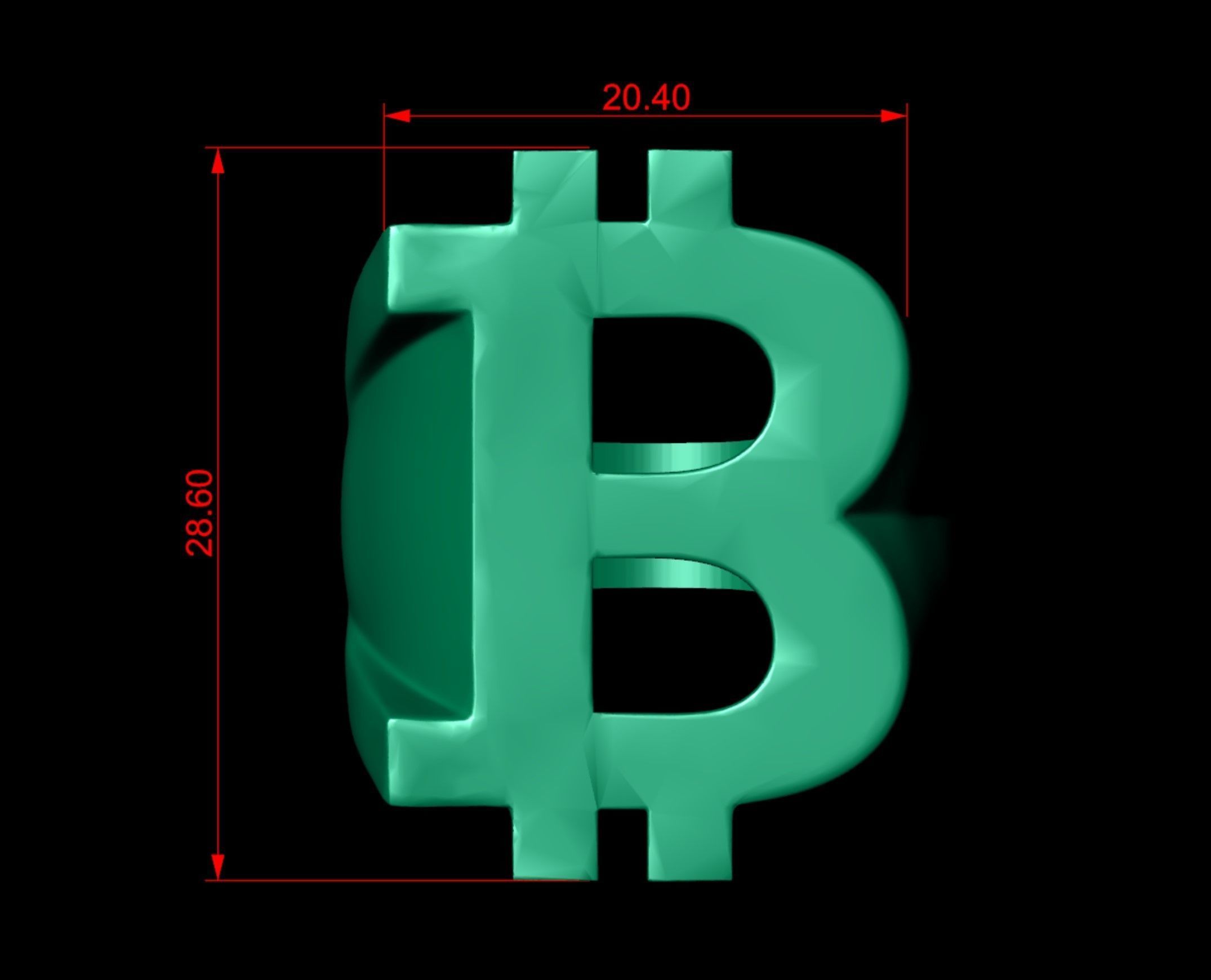 Bitcoin Gents Signet Ring 3D print model_9