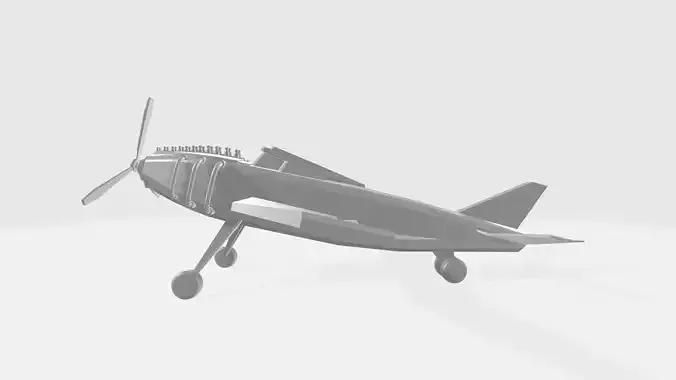 Plane with propeller Low-poly 3D model