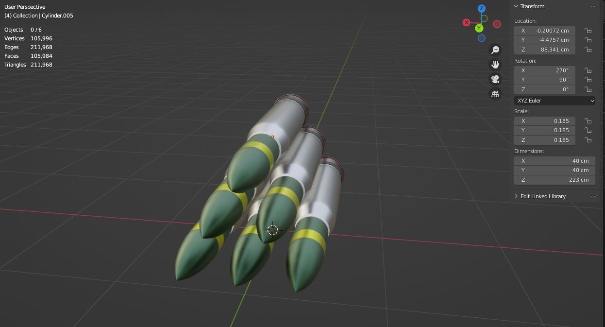 Shells for the tank M1147 Low-poly 3D model_8