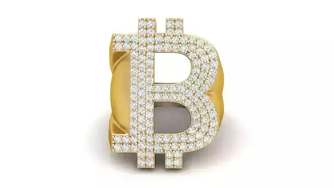 Bitcoin Diamond Gents Signet Ring