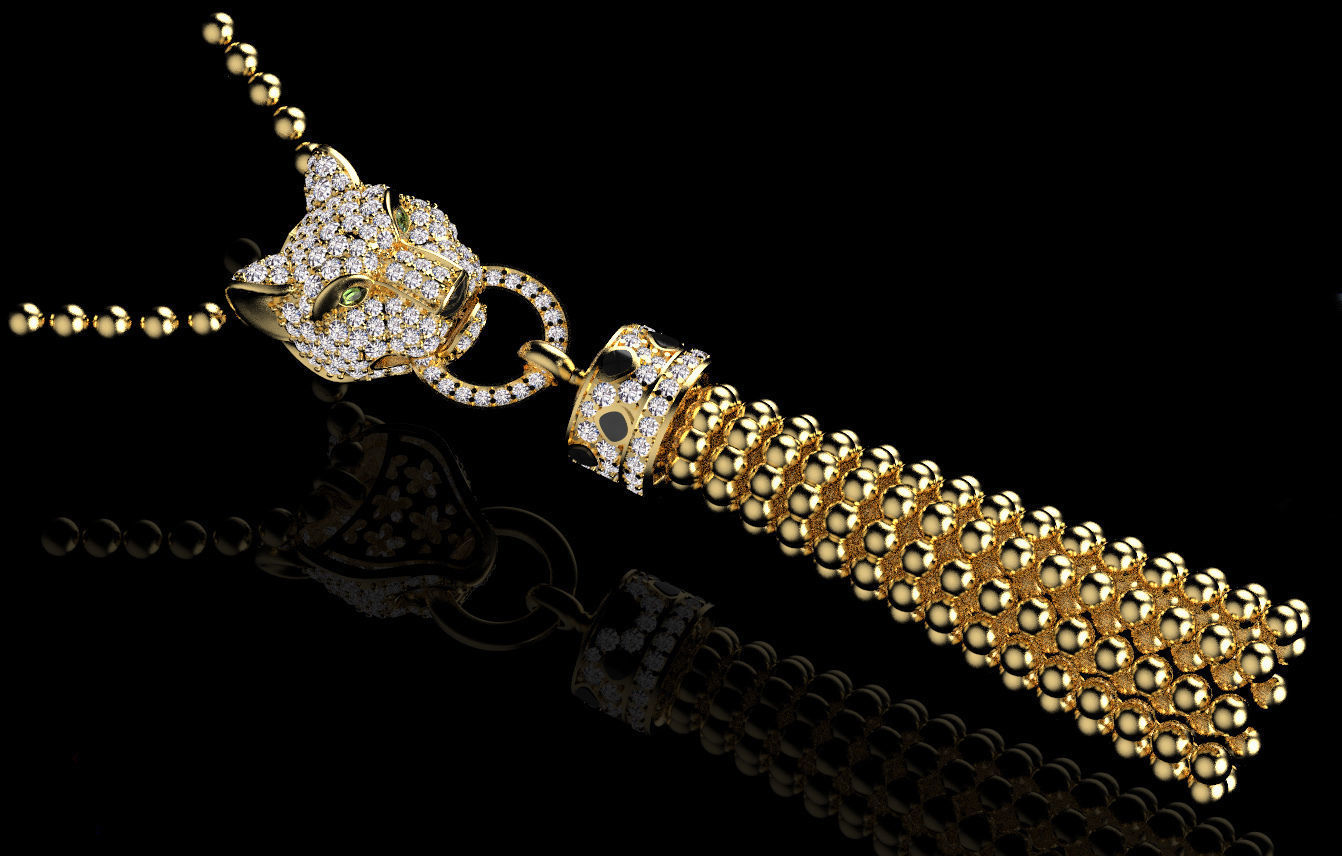 pendant panther 3D print model_3