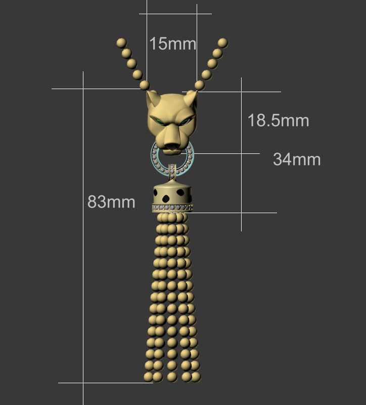 pendant panther 3D print model_5