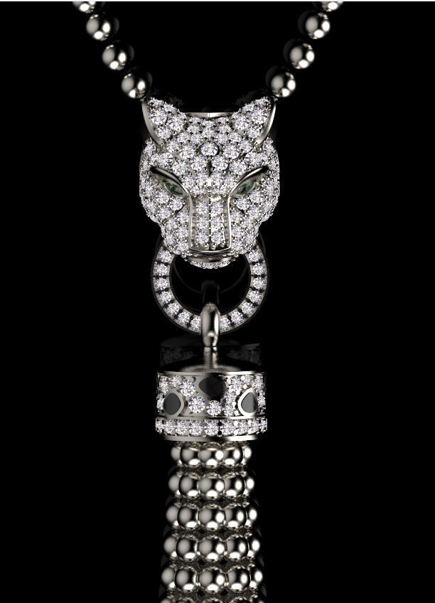 pendant panther 3D print model_8