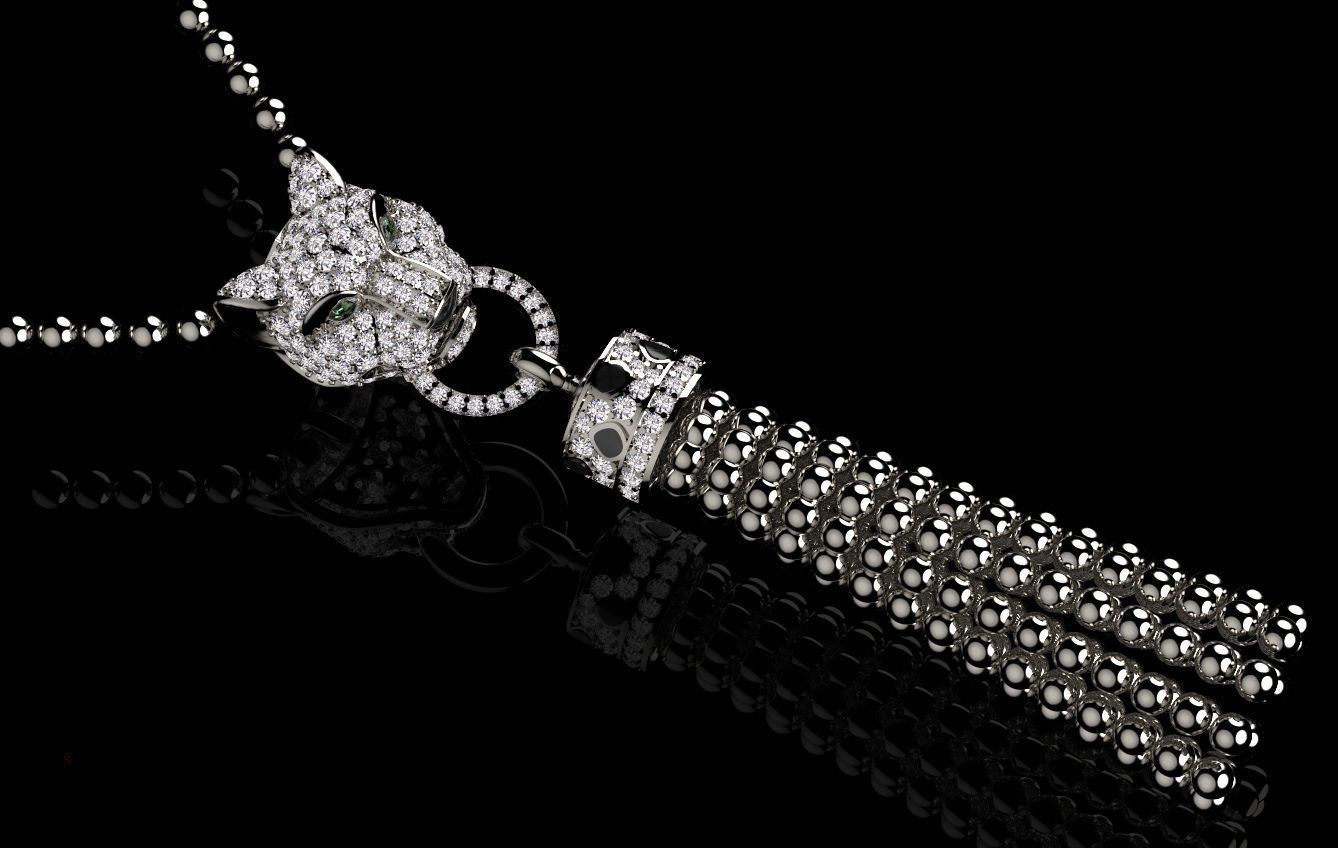 pendant panther 3D print model_11