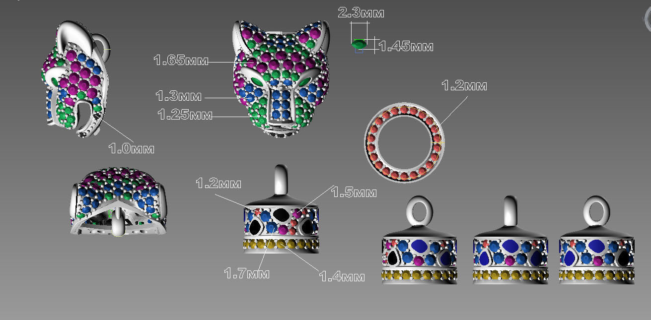 pendant panther 3D print model_6