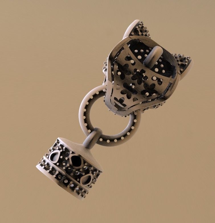 pendant panther 3D print model_13