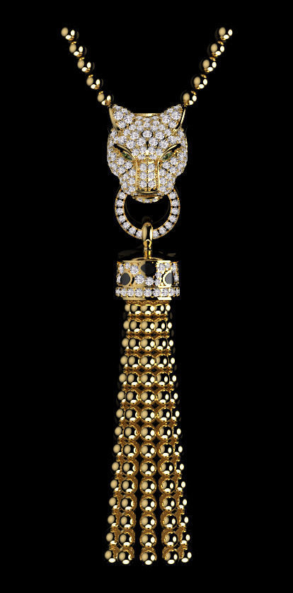 pendant panther 3D print model_10