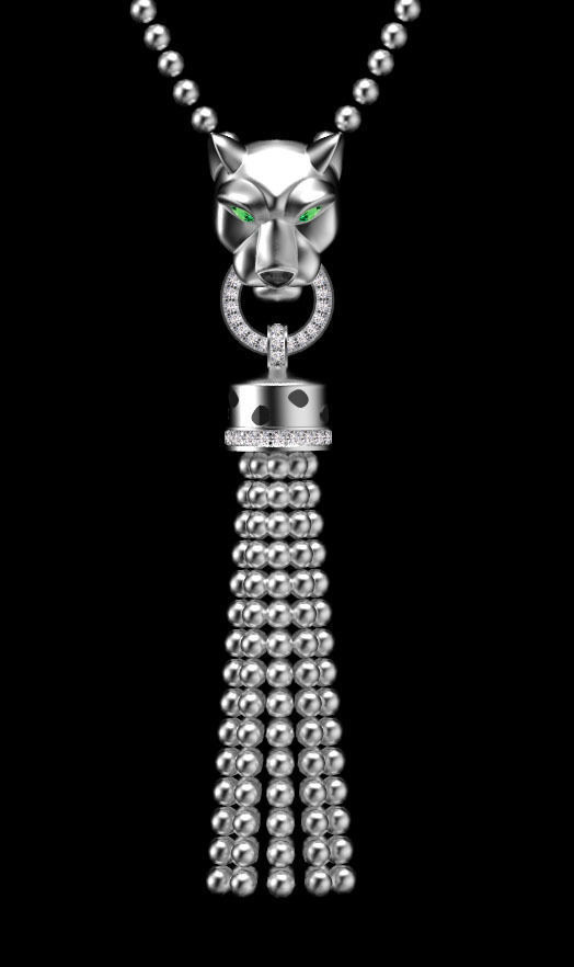 pendant panther 3D print model_14