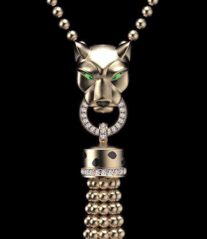 pendant panther 3D print model_2