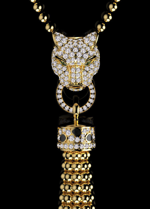 pendant panther 3D print model_9