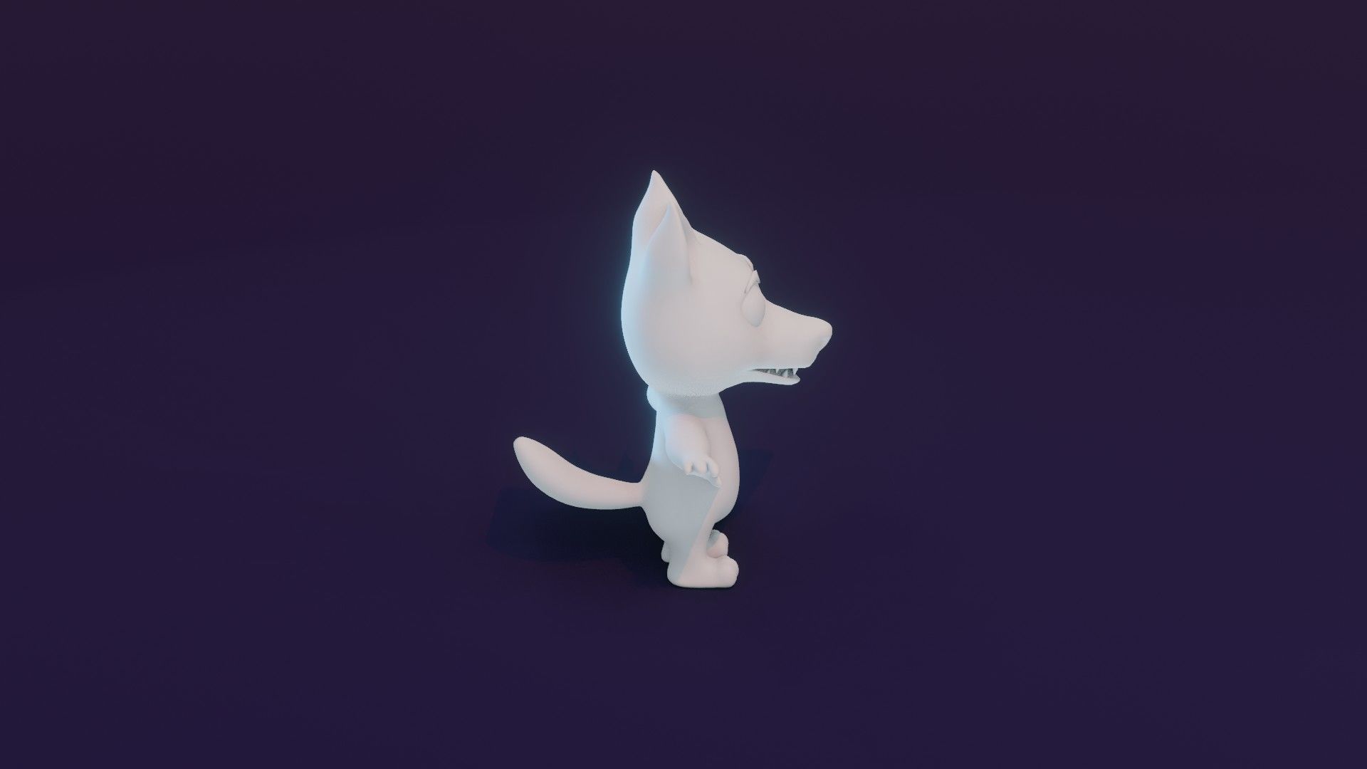 Cartoon Wolf Animated and Rigged Base Mesh 3D Model Low-poly 3D model_10