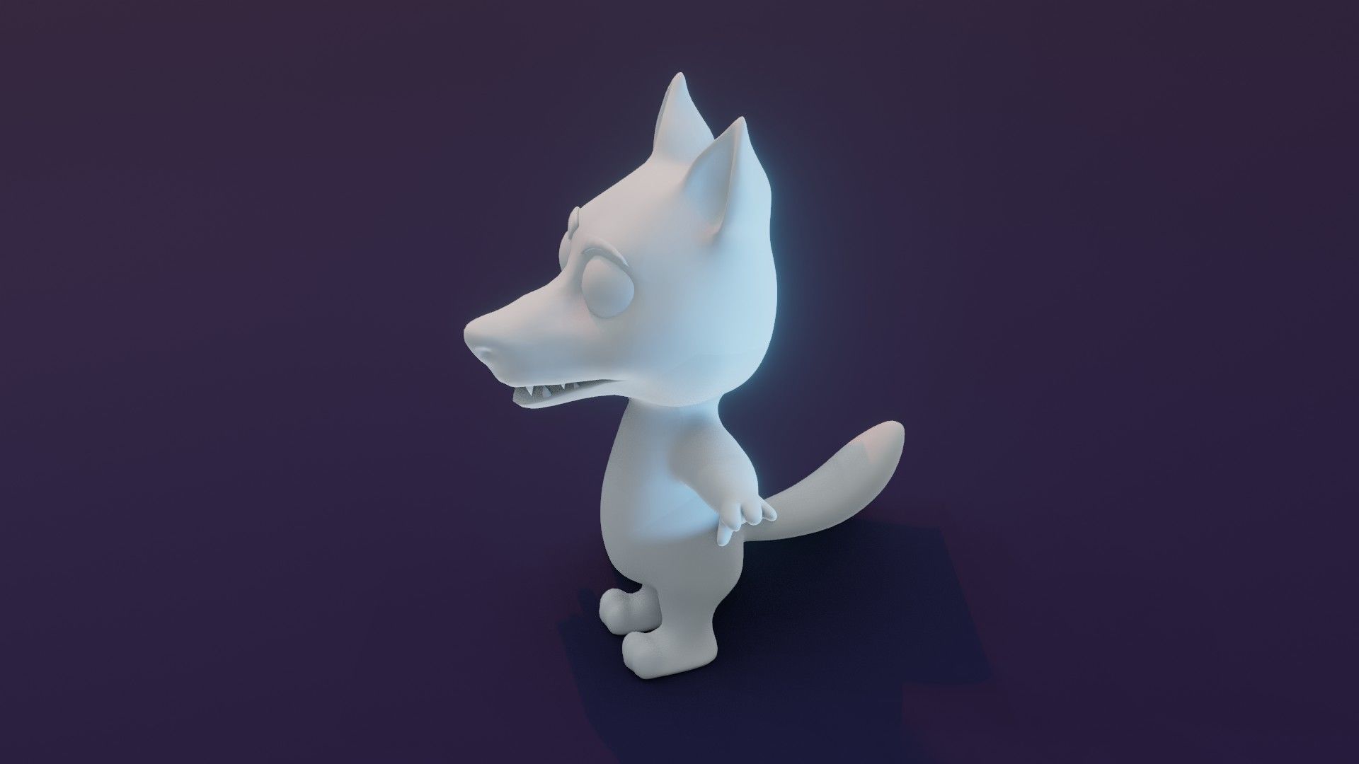 Cartoon Wolf Animated and Rigged Base Mesh 3D Model Low-poly 3D model_17