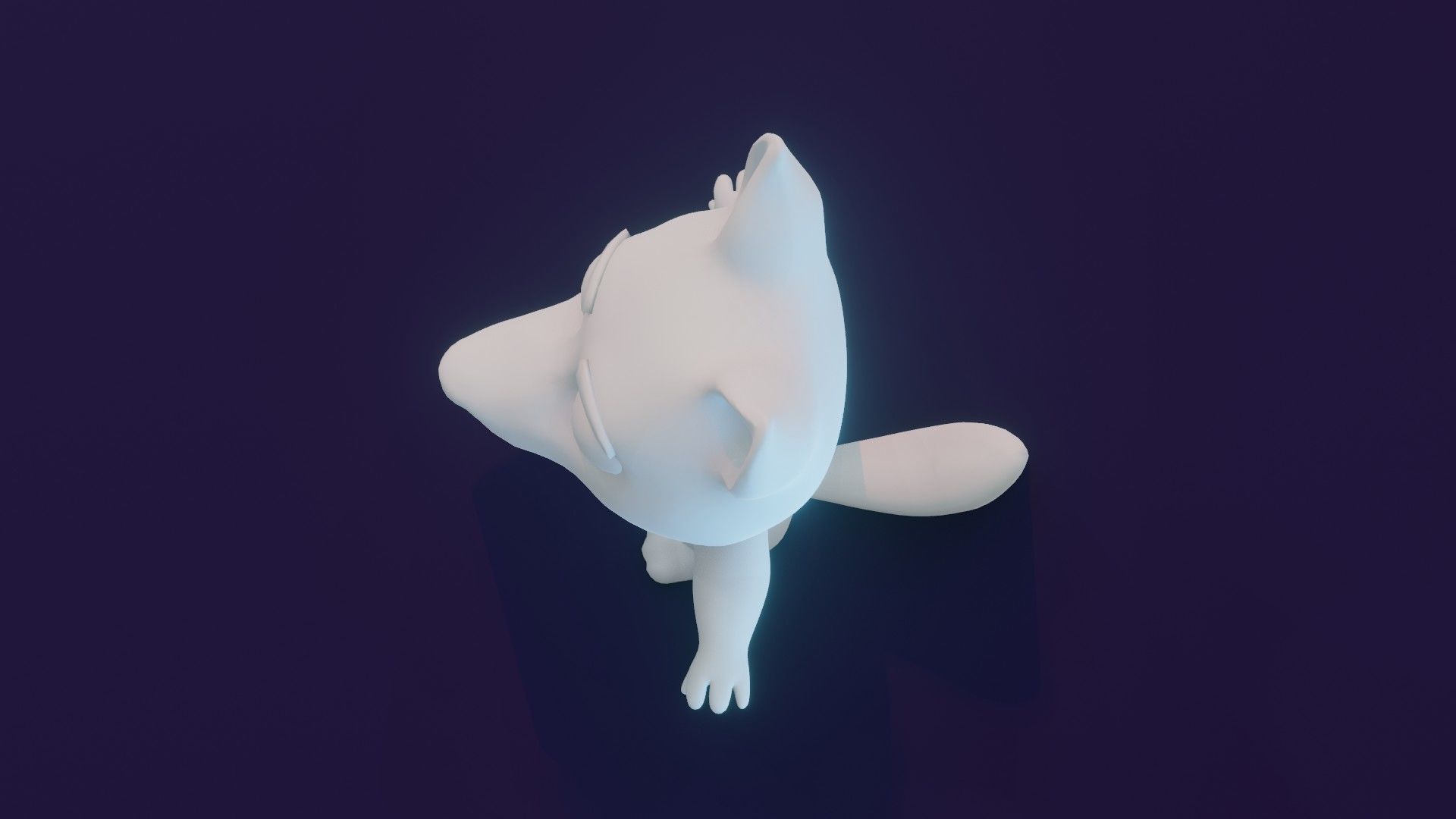 Cartoon Wolf Animated and Rigged Base Mesh 3D Model Low-poly 3D model_14