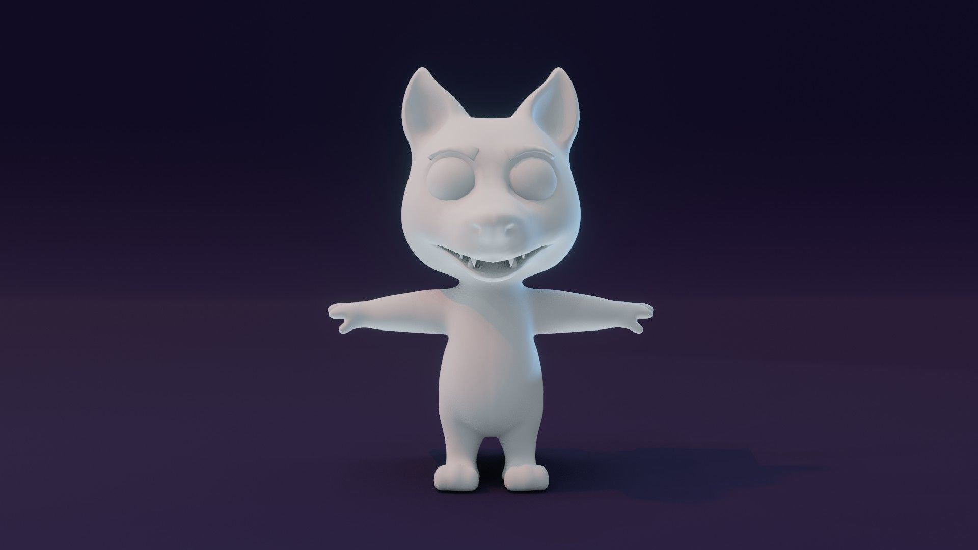 Cartoon Wolf Animated and Rigged Base Mesh 3D Model Low-poly 3D model_2