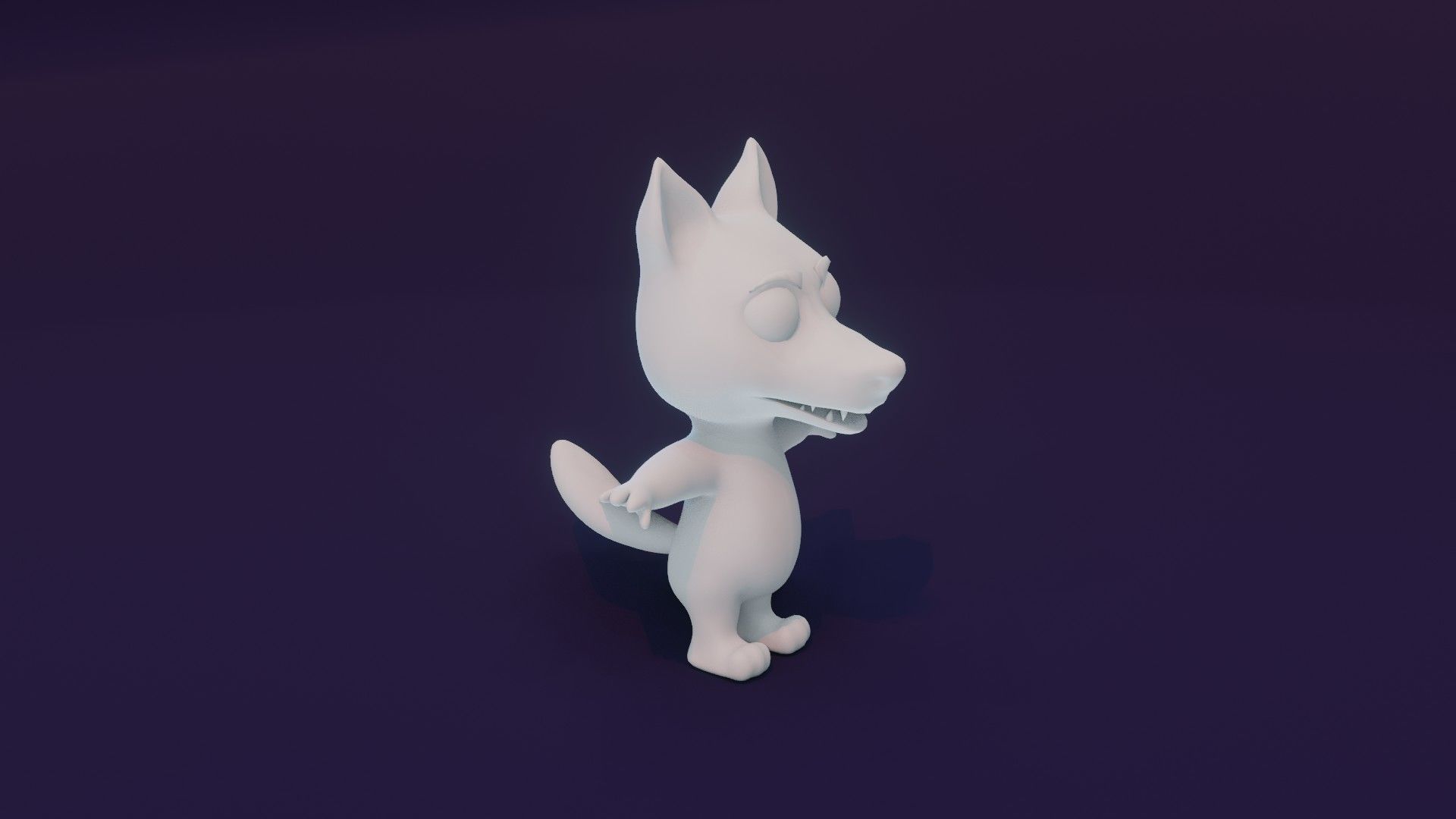 Cartoon Wolf Animated and Rigged Base Mesh 3D Model Low-poly 3D model_15