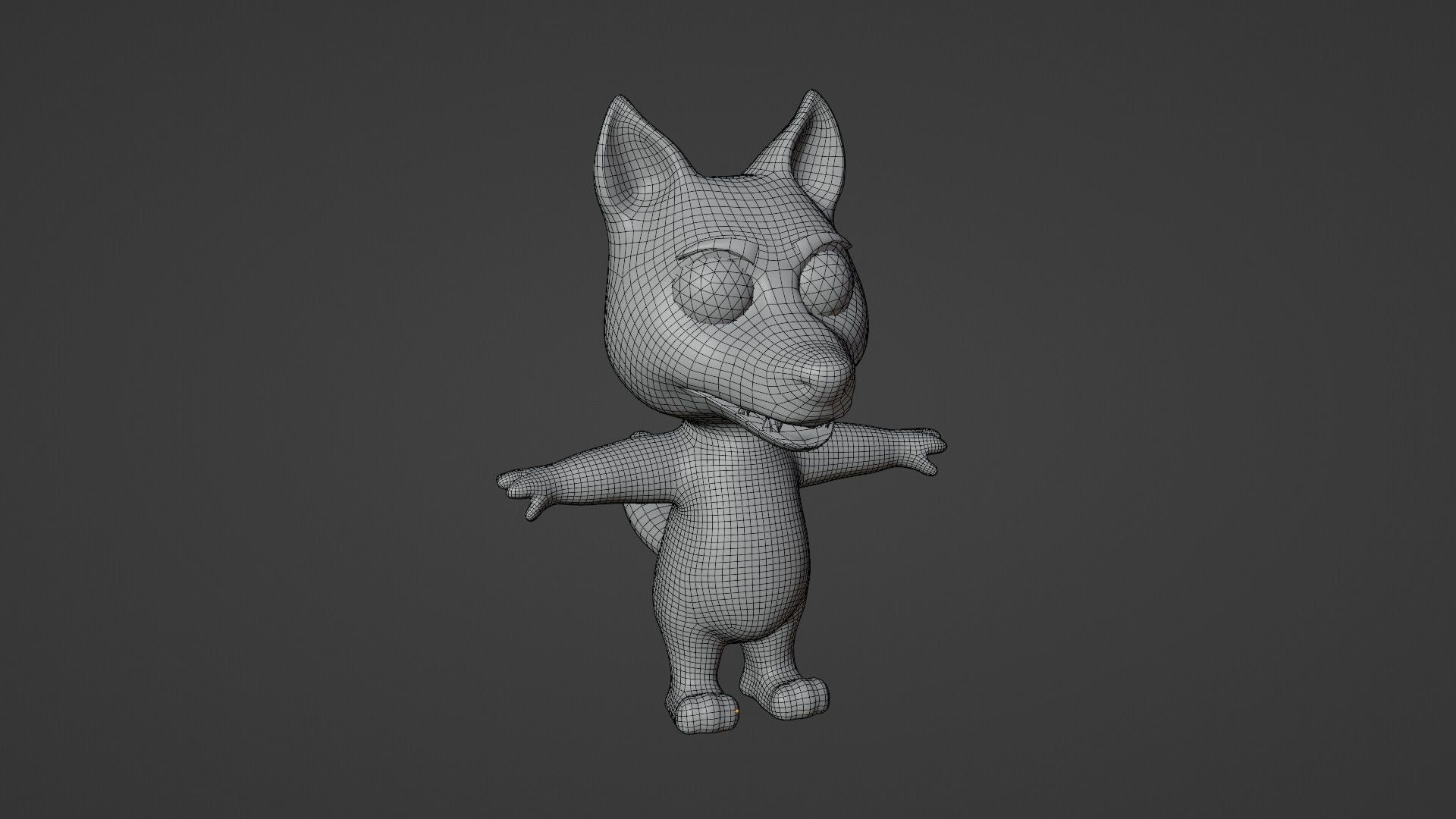 Cartoon Wolf Animated and Rigged Base Mesh 3D Model Low-poly 3D model_19