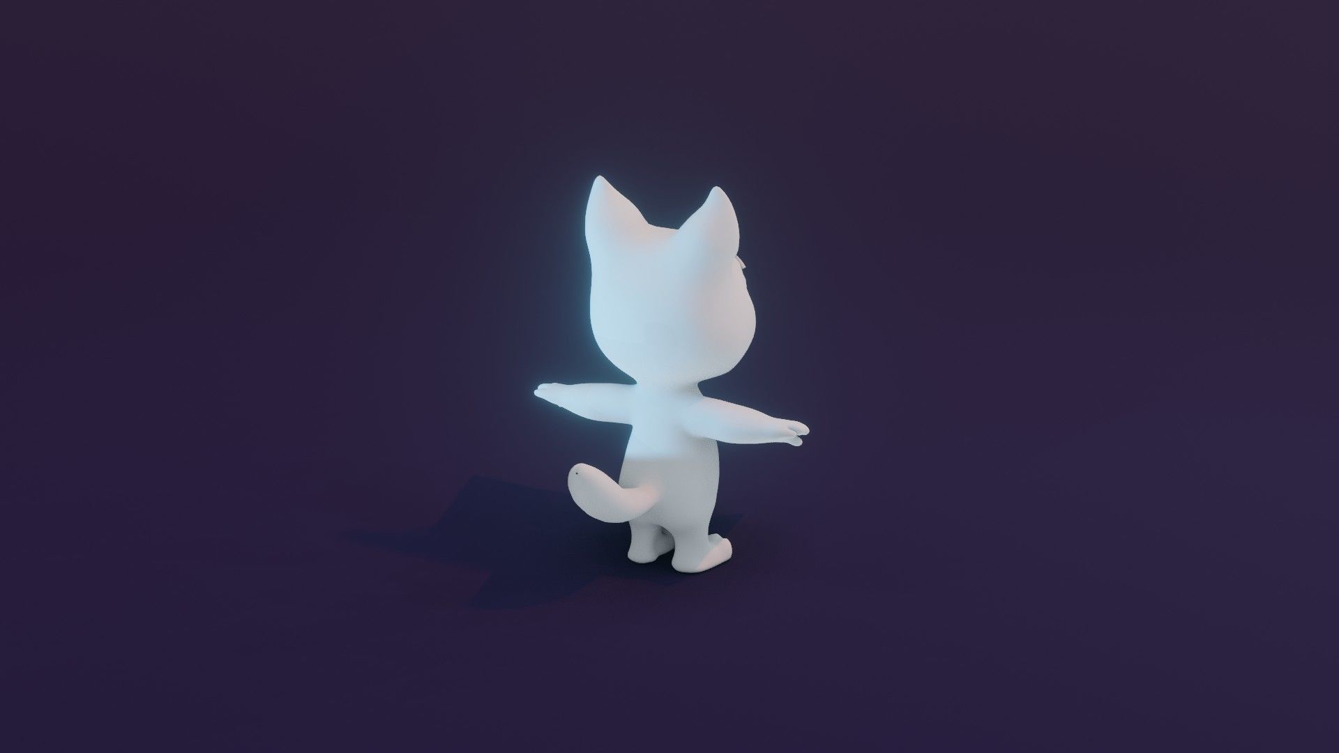 Cartoon Wolf Animated and Rigged Base Mesh 3D Model Low-poly 3D model_4