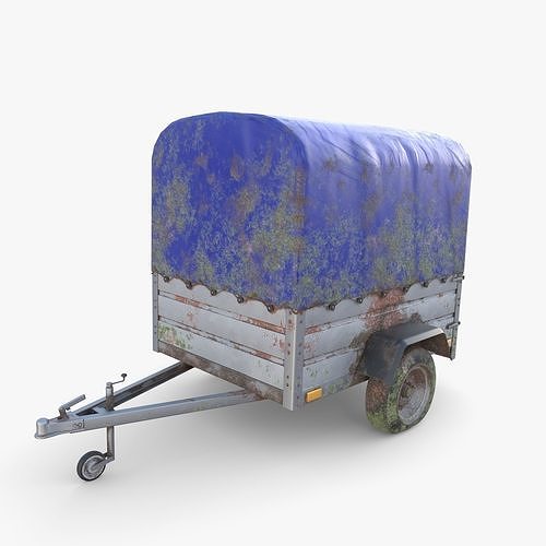 Cargo Trailer v4 weathered Low-poly 3D model