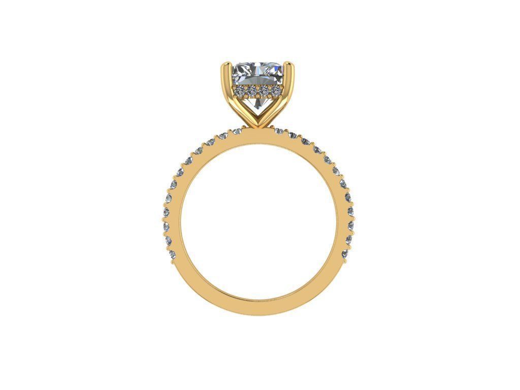 Emerald cut solitaire ring - 539 3D print model_2