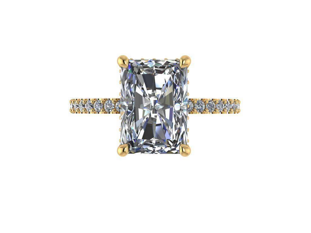 Emerald cut solitaire ring - 539 3D print model_1