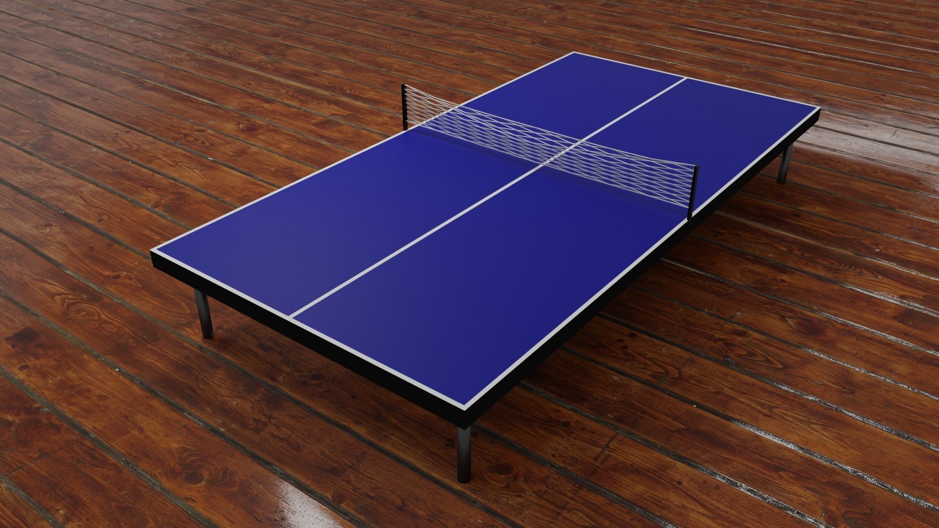 Realistic 3D Ping Pong Table Model Low-poly 3D model_1
