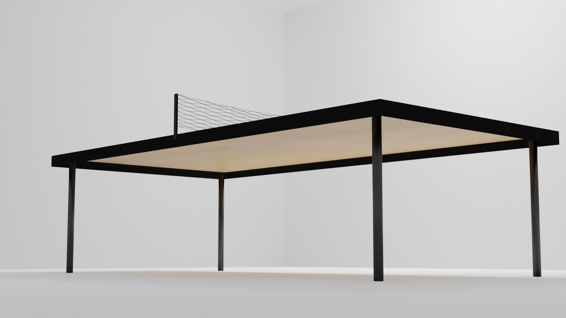 Realistic 3D Ping Pong Table Model Low-poly 3D model_10